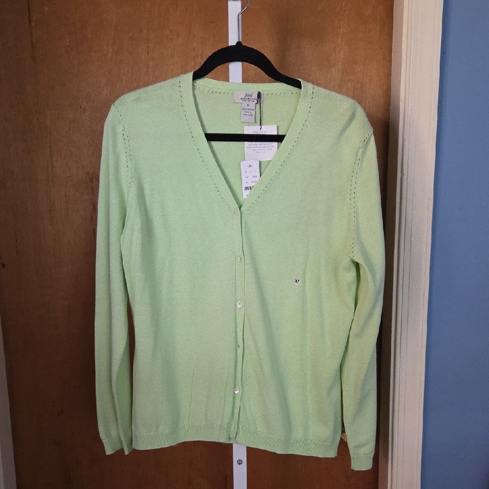 NWT Brooks Brothers Light Green Cardigan Sweater